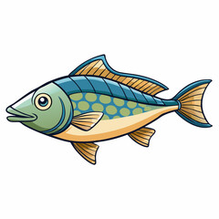 halibut fish vector illustration