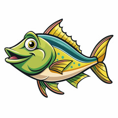 halibut fish on a white background