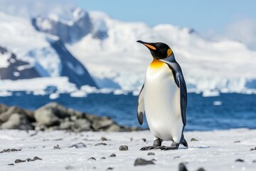 Fototapeta premium Vast ice fields, diverse wildlife, a sense of isolation and scientific discovery all highlight the remote and desolate beauty of Antarctica