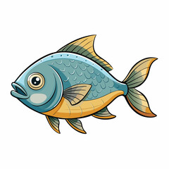 vector illustration of a pacu fish