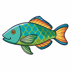 vector illustration of a parrotfish 