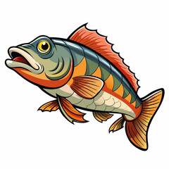 cichlid fish on a white background