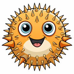 porcupine puffer fish cartoon