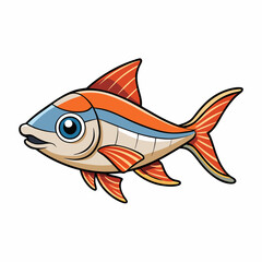 rummy nose tetra fish on a white background