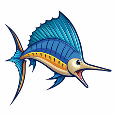 vector illustration of a sailfish 