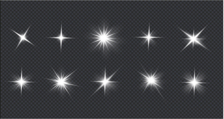 bright, luminous light effect. It is also called solar flare,glow effect,starbursts with flickering glare,beautiful, flickering glare light effect.Star white vector. PNG