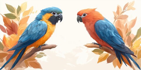 Obraz premium Love Birds Banner