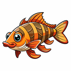 vector illustration of tiger barb fish