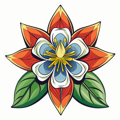 vector illustration of a columbine flower