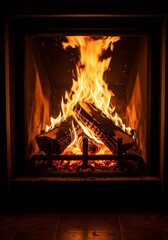 暖炉の炎 躍動感あふれる暖色系の光と影