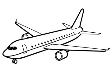 airplane line art silhouette vector illustration