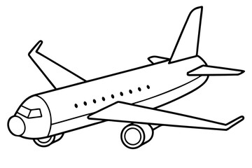airplane line art silhouette vector illustration