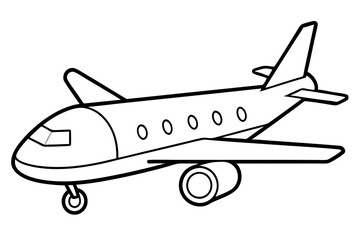 airplane line art silhouette vector illustration