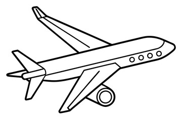 airplane line art silhouette vector illustration