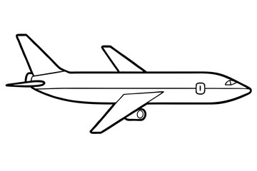 airplane line art silhouette vector illustration