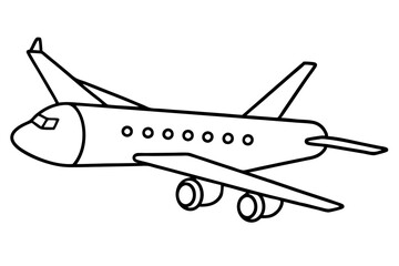 airplane line art silhouette vector illustration