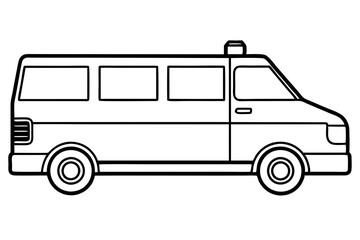 ambulance line art silhouette vector illustration