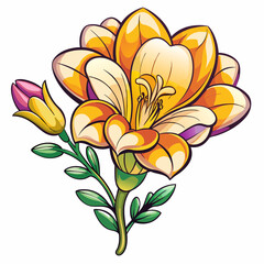 vector illustration of freesia flower