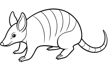 armadillo line art silhouette vector illustration