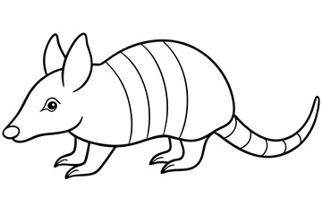 armadillo line art silhouette vector illustration