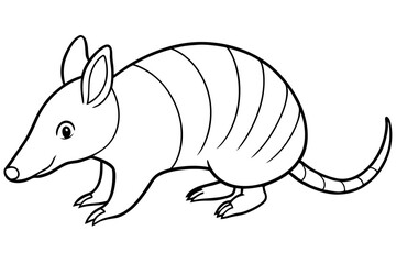 armadillo line art silhouette vector illustration