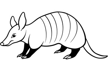 armadillo line art silhouette vector illustration