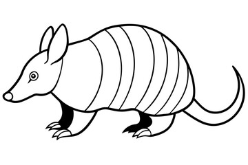 armadillo line art silhouette vector illustration