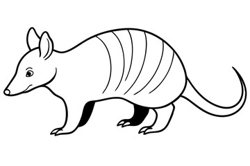 armadillo line art silhouette vector illustration