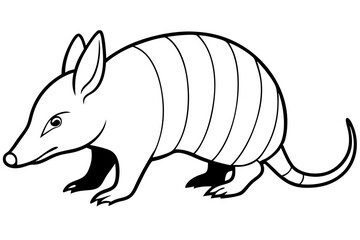 armadillo line art silhouette vector illustration