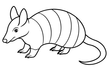 armadillo line art silhouette vector illustration