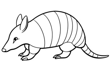 armadillo line art silhouette vector illustration