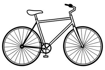 bicycle line art silhouette vector illustration