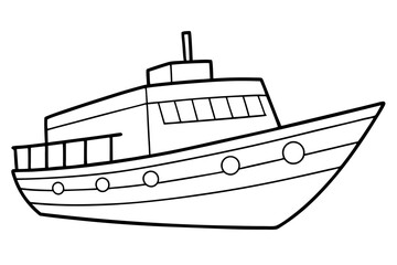 boat line art silhouette vector illustration
