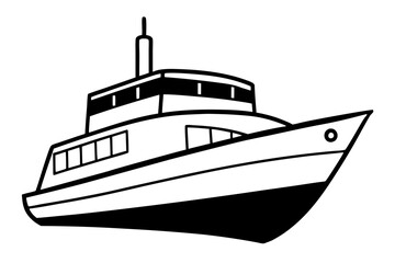 Obraz premium boat line art silhouette vector illustration