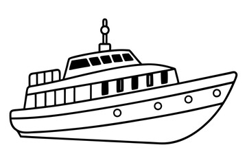 boat line art silhouette vector illustration