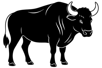 buffalo line art silhouette vector illustration