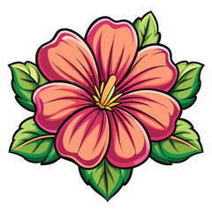 vector illustration of a mallow flower