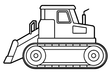 Naklejka premium bulldozer line art silhouette vector illustration