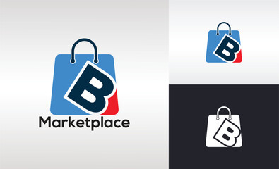 letter b and shopping bag logo