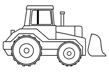 bulldozer line art silhouette vector illustration
