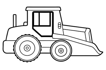 bulldozer line art silhouette vector illustration