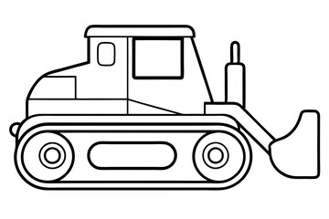 bulldozer line art silhouette vector illustration