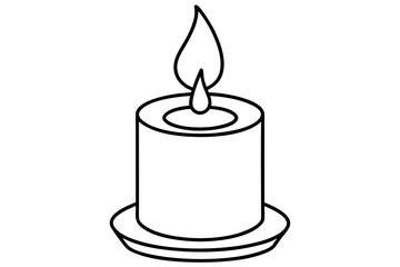 candle line art silhouette vector illustration
