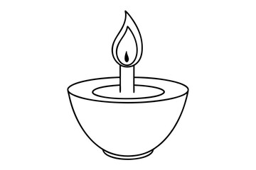 candle line art silhouette vector illustration