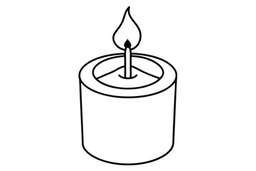 candle line art silhouette vector illustration