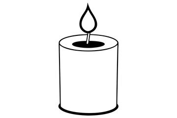 candle line art silhouette vector illustration