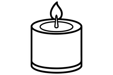 candle line art silhouette vector illustration