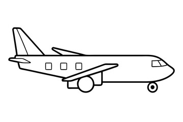 cargo plane line art silhouette vector illustration
