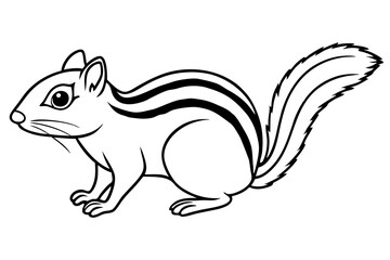 chipmunk line art silhouette vector illustration