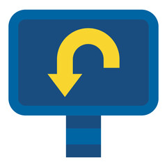 U-Turn Vector Design Icon Style